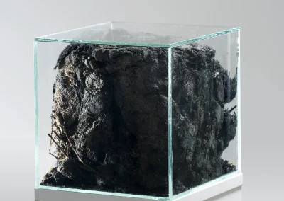 Urn, ashes, glass, 21x21x21cm